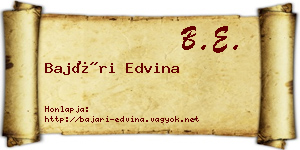 Bajári Edvina névjegykártya